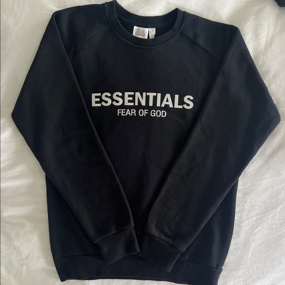Fear of God Essentials Crewneck Black Sweater - Picture 3 of 7